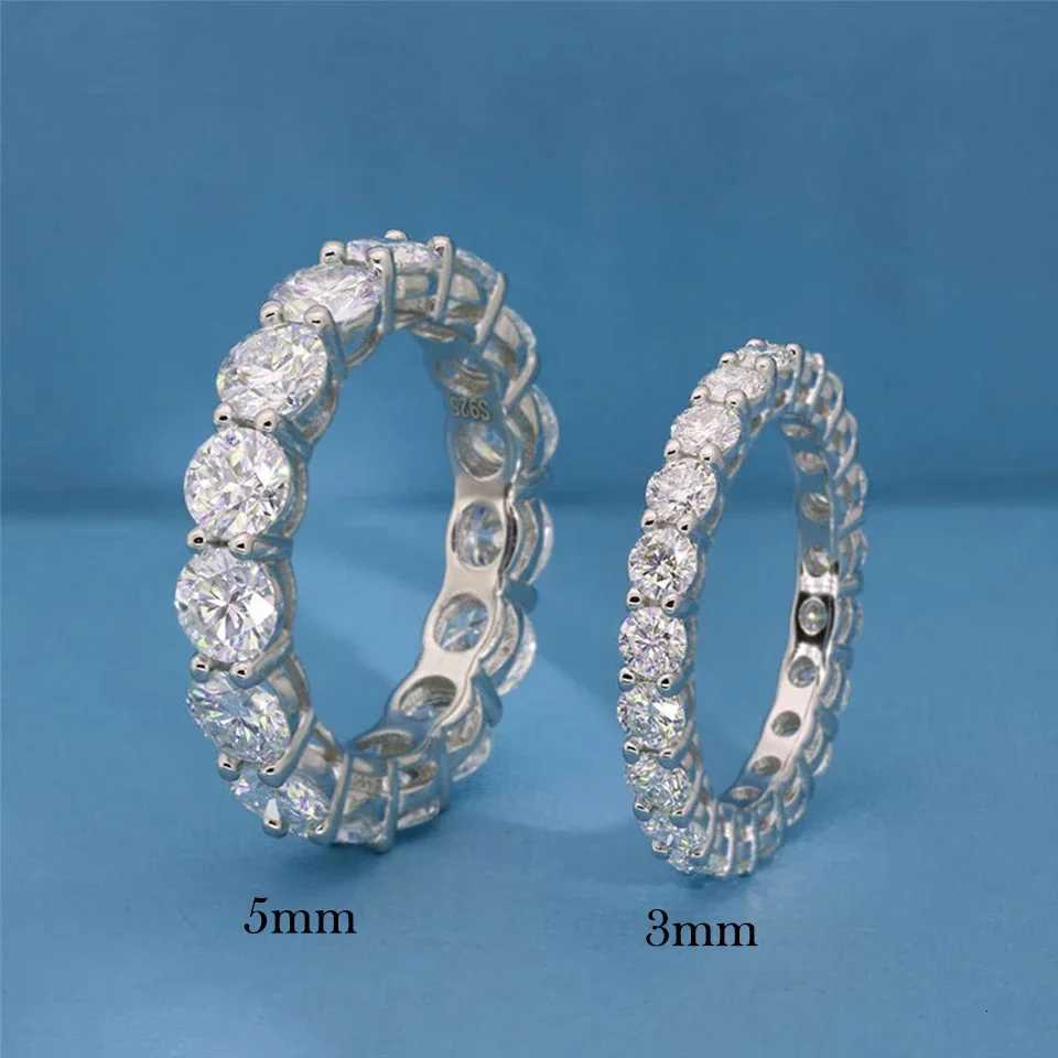 5mm D Color Moissanite Row Ring 925 Sterling Silver Diamond Wedding Band Rings For Women Certified Fine Jewelry Gift Houtros y250730