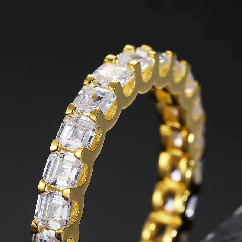 Wholesale Price Wedding Jewelry 925 Sterling Silver VVS Moissanite Diamond Engagement Eternity Band Ring for Men Women