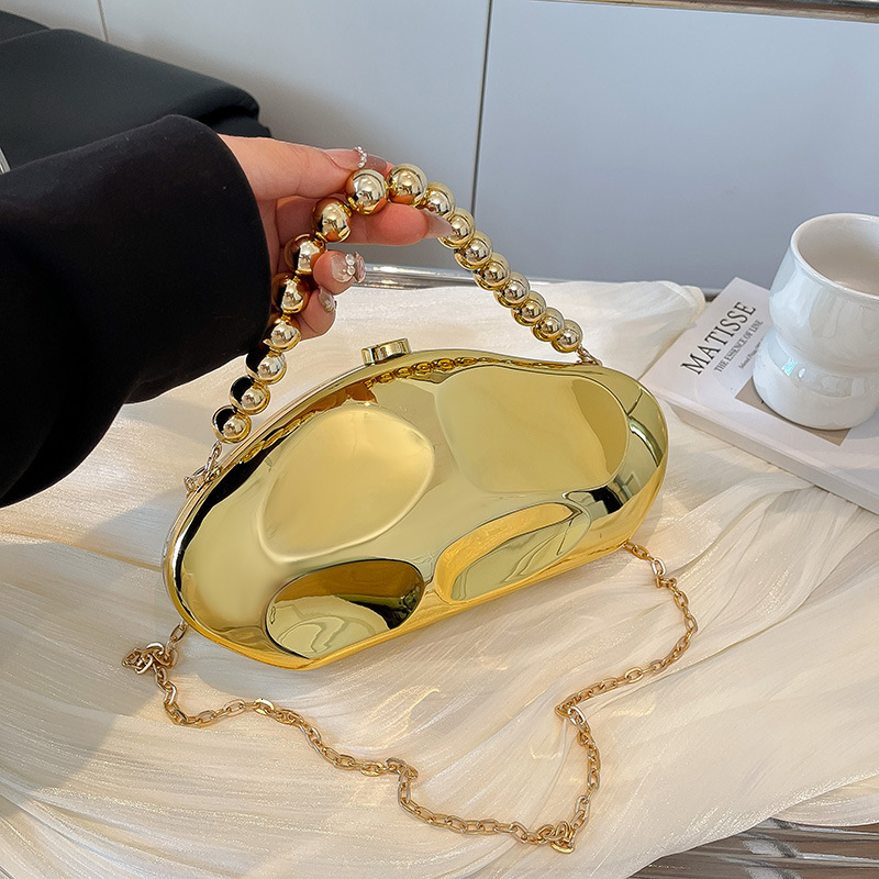 Unique Design Metal Acrylic Irregular Stone Clutch 2025 New Fashion Exquisite Chain Bag ddmymoon