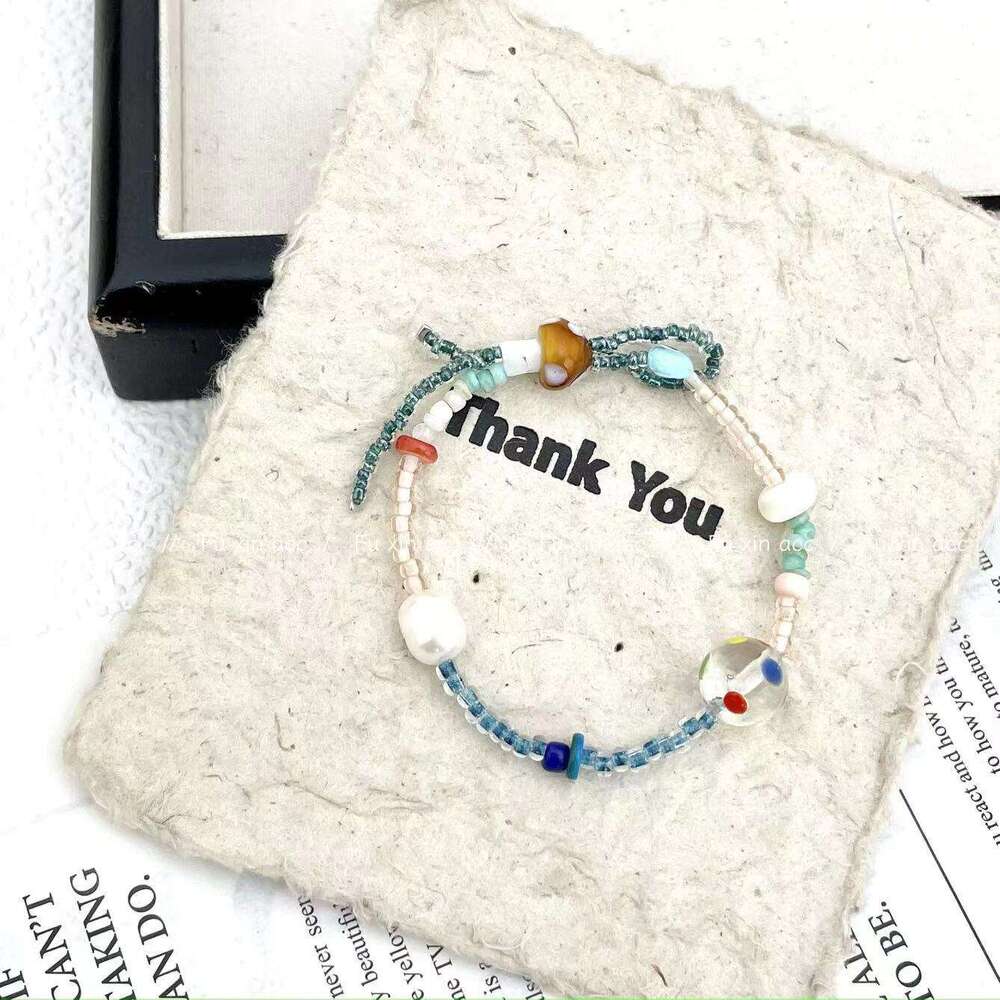 Summer Dopamine Colorful Beaded Unique Design Mushroom Bracelet Sweet Cute Jewelry f27