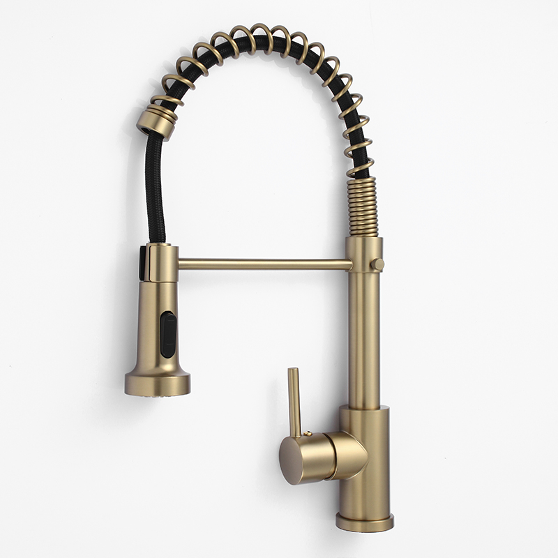 Modern Kitchen Faucet with Pull-Out Spring - Durable Design for Easy Operation