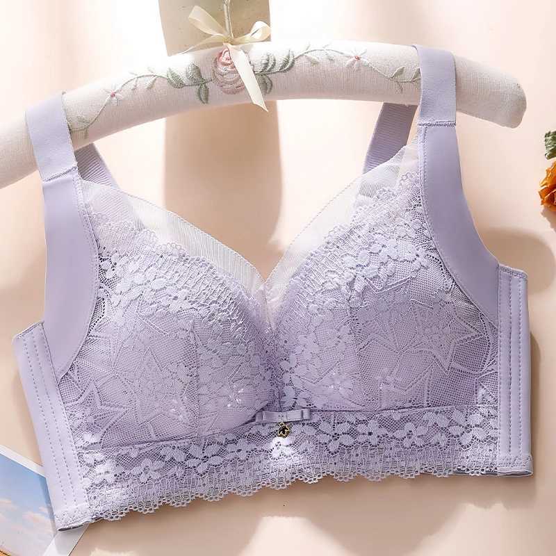 Spring And Summer New Five-breasted Thin Hole Cup Breathable Bra Without Underwire Breast-proof Sagging Underwear Looks Thin Bra Z250730