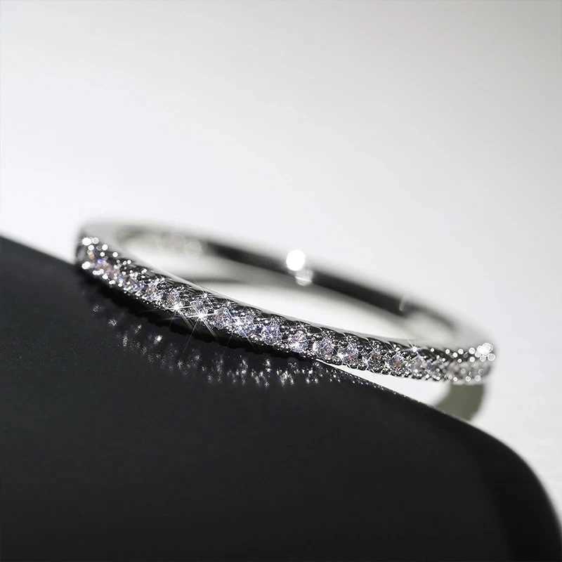 925 Sterling Silver Crystal Wedding Engagement Rings For Women Girls Fashion Jewelry Valentines Day Gift Wholesale y250730