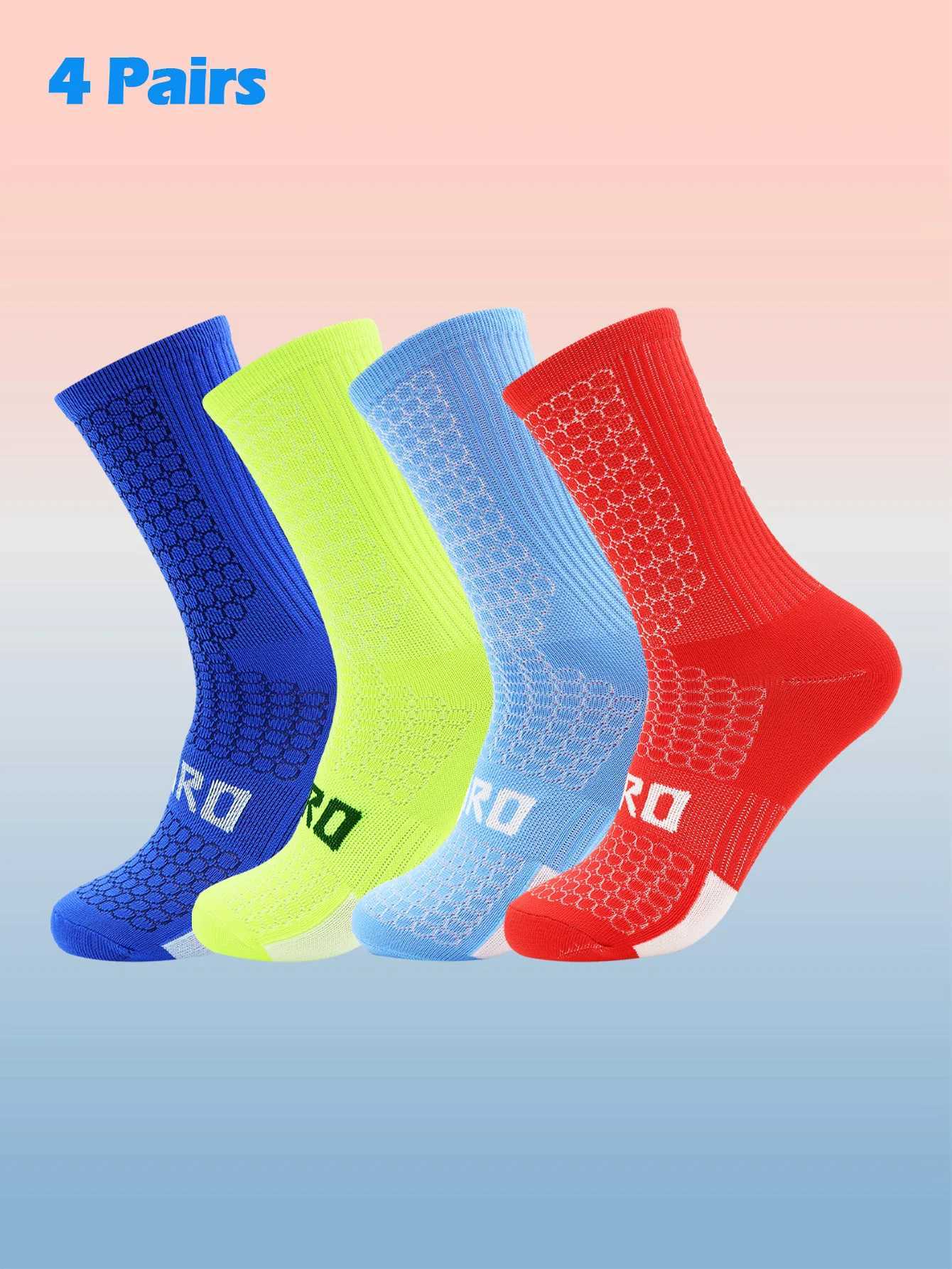 4 Packs Sports Cycling Socks Colorful Anti-Smell Ankle Running Athletic Socks Suitable for Cycling Running Hiking Sports Gym Z250731