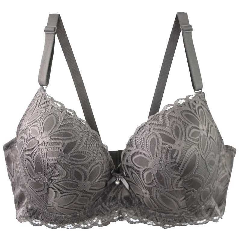 DaiNaFang New Sexy Floral Lace Push Up Padded Bras with Bow Thin Mold CDE Full Cup Underwear for Women Plus Size Lingerie Z250730
