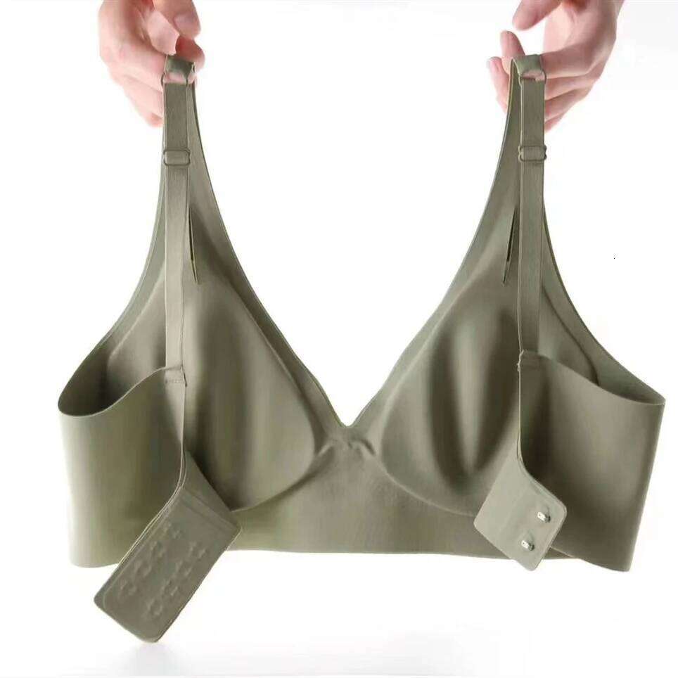 Seamless Ladies Underwear V-neck No Steel Ring Chest Gathered Adjustable Small Comfortable Thin Top Bra