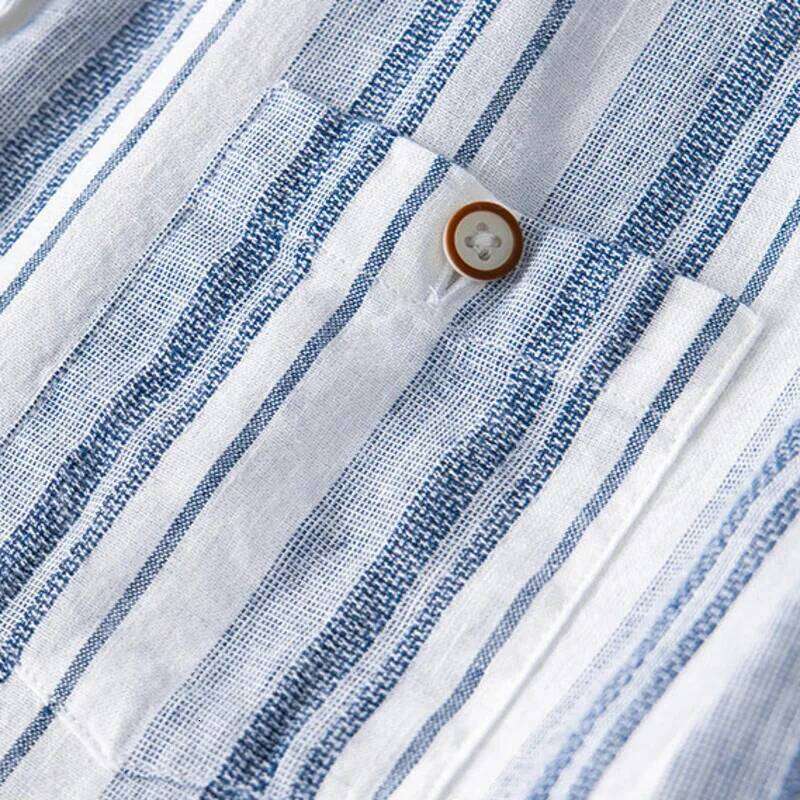 Designer Clothing 2025 Designer Clothing Striped Shirt With Chest Pocket Haruku Casual Long Sleeve Slim Fit Breathable Classical Shirts