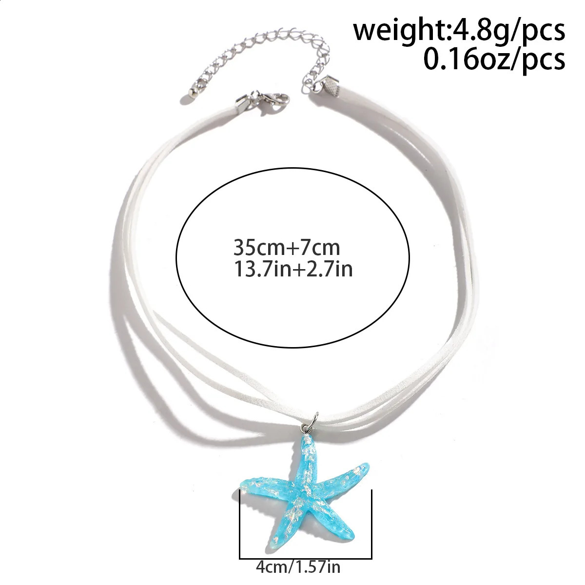 2024 Multi layered Creative Rope Chain Fashion Beach Jewelry Gift Girl Boho White Blue Starfish Pendant With Necklace Womens 250716