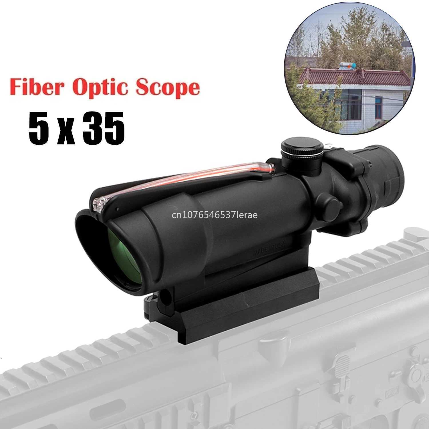 igh Quality Prism Scope 535 Hunting Riflescope Red Glass Etched Reticle Real Fiber Optics Tactical Sights For Rifle Shooting R250730
