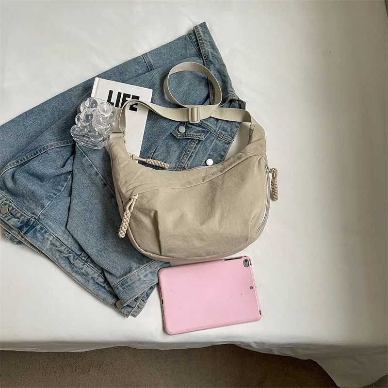Leisure Unisex Crossbody Bags Summer New Sports Style Shoulder Hobos Bag Solid Color Large Capacity Messenger Bag Y250730