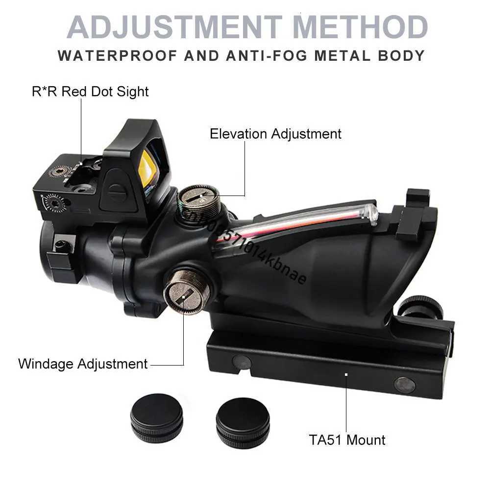 4X32OG Rifle Scope with Red Dot Sight Dual Illuminated Chevron Etched Reticle Optic for Hunting AR15 20MM Rail R250730