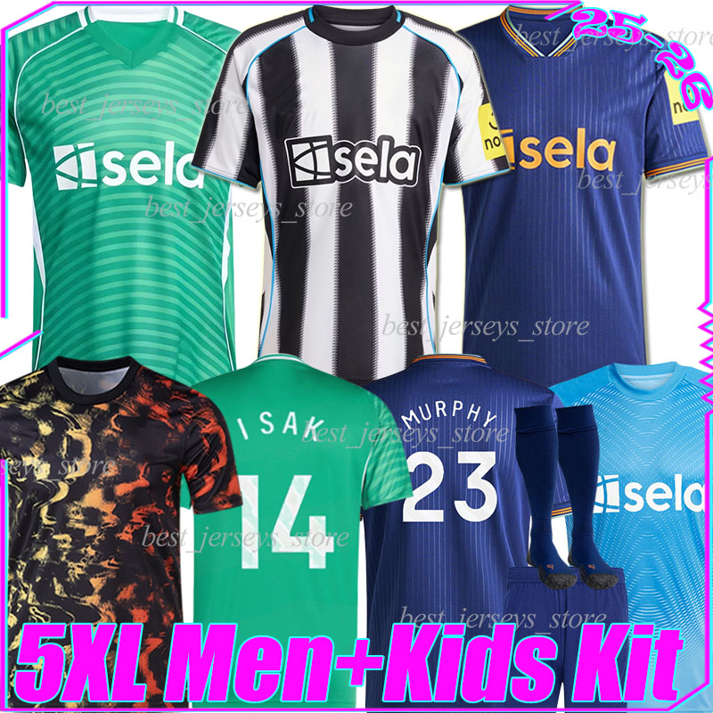5XL 25/26 ISAK newcastl e Soccer Jerseys ELANGA MURPHY GORDON BARNES TONALI SCHAR BRUNO G. JOELINTON TRIPPIER BOTMAN LASCELLES men kids kit socks sets football shirts