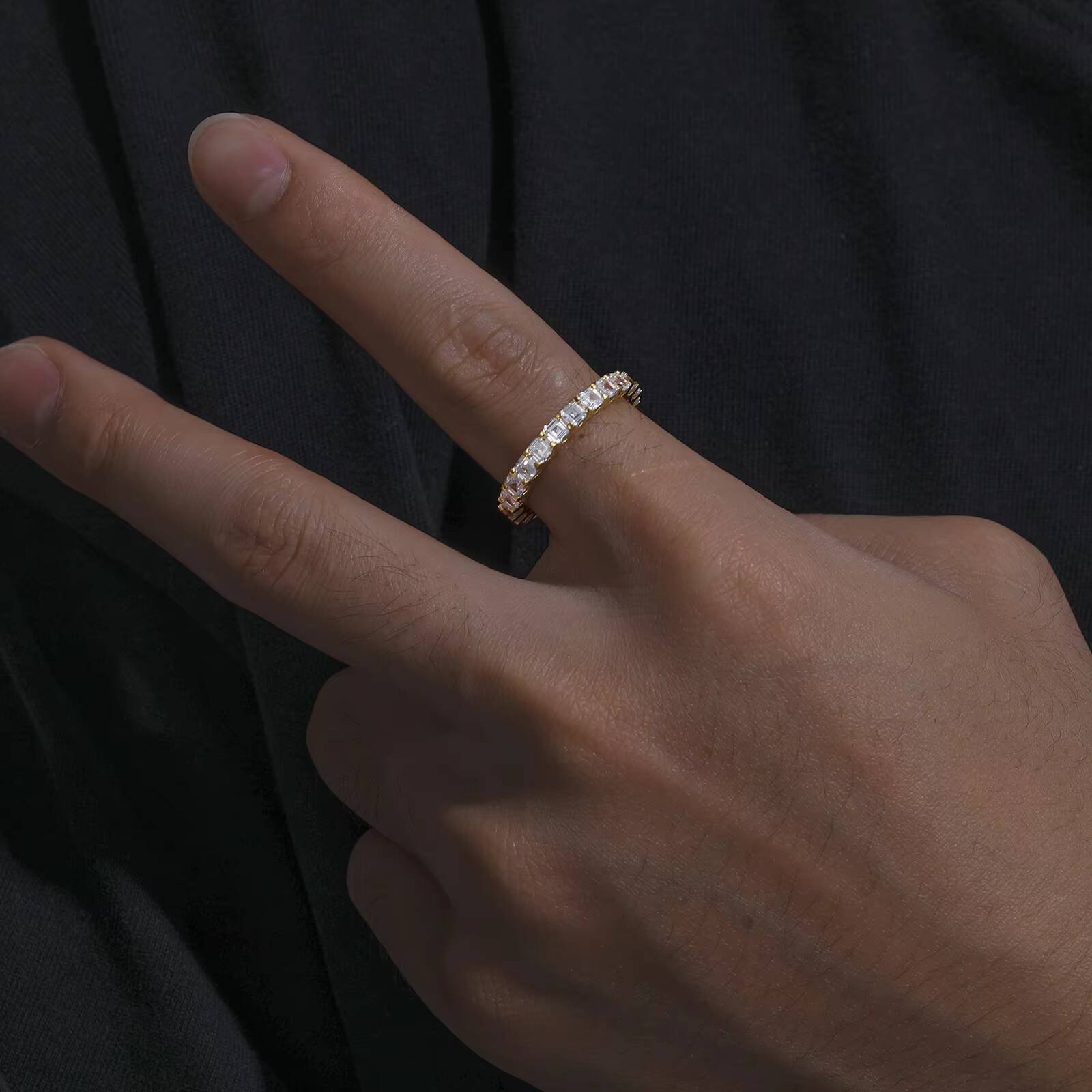 Wholesale Price Wedding Jewelry 925 Sterling Silver VVS Moissanite Diamond Engagement Eternity Band Ring for Men Women