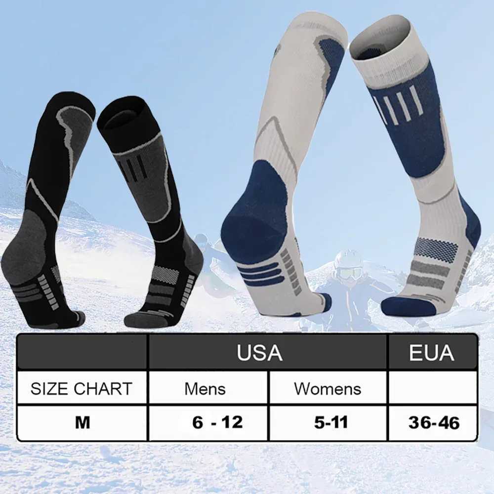1/2 Pairs Merino Wool Thermal Socks Men Women Winter Long Warm Compression Sports Stockings for Skiing Hiking Snowboarding Climbing Z250731