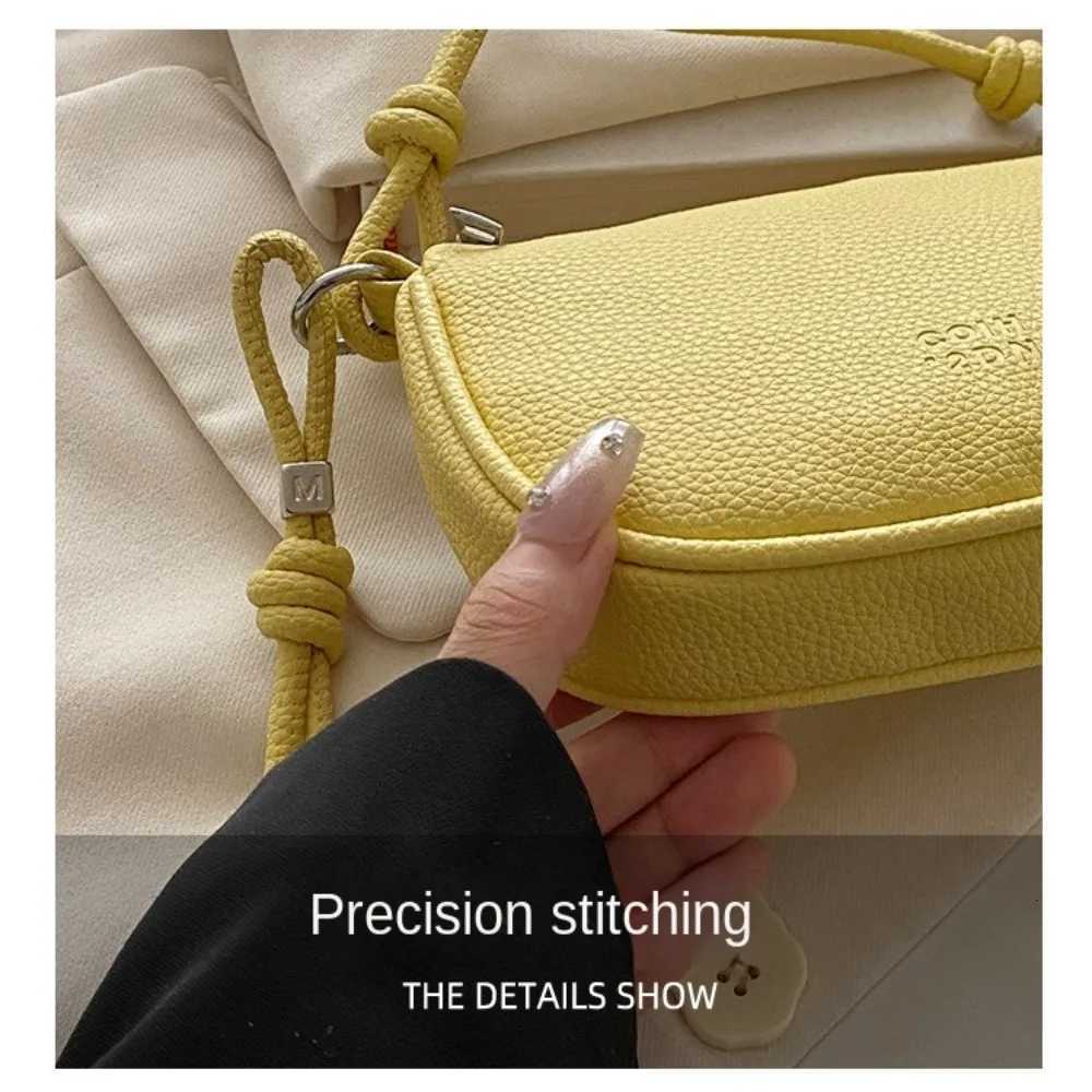 Korean Exquisite Womens Shoulder Bag PU Leather Mini Crossbody Bag Solid Color Small Commuting Bag s Y250730
