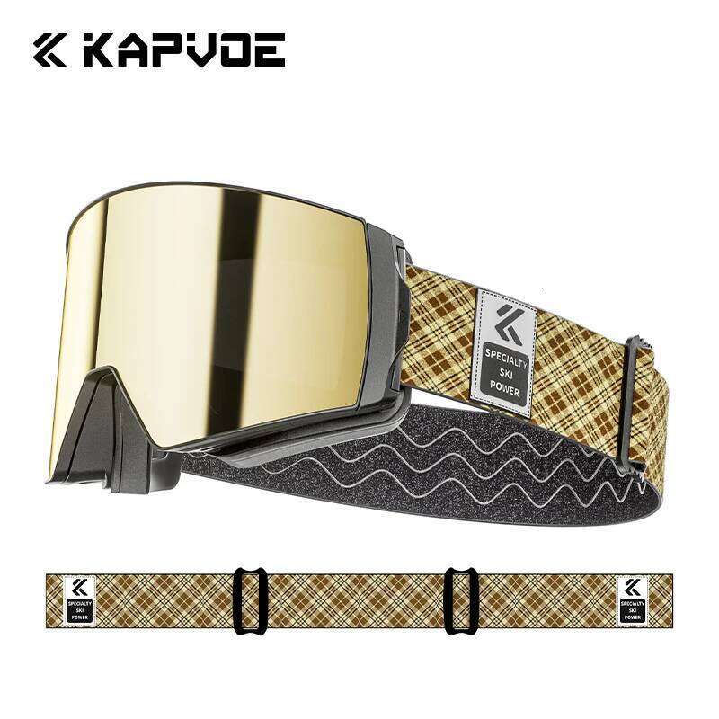 Kapvoe Men Ski Goggles Snowboarding Snow Skiing Mask For Women Anti-Fog Lens Kit Uv400 Protection Snowmobile Glasses Motorcycle