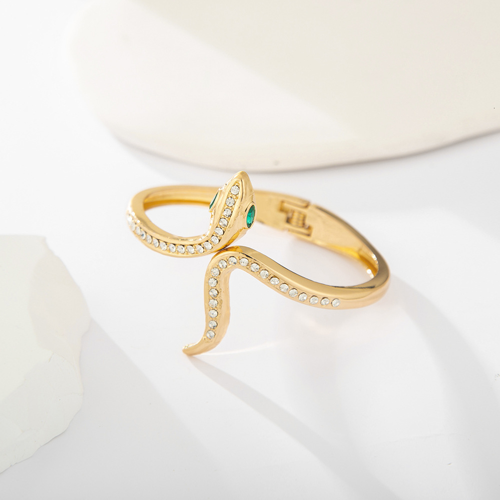 Designer Bracelet Snake Limited Edition Bracelet With Inlaid Diamonds Snake Bone Shape Bracelet Cross-border Open Madam Spring Bracelet Fashion Export