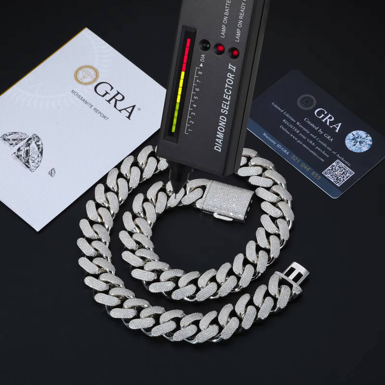 20mm Chunky Hip Hop Jewelry Necklace Custom 925 Sterling Silver 5 Rows Vvs Moissanite Diamond Cuban Chain for Men