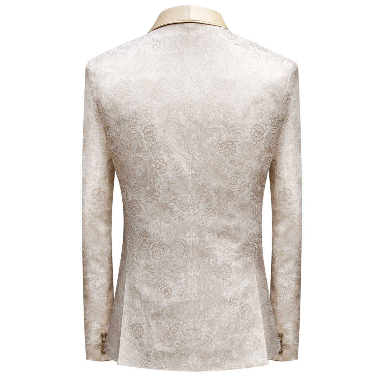 Elegant Jacquard Wedding Tuxedos Jacket Vest Pants Shawl Lapel Men Suits Handsome Groom Wear Party Male Suit Customized