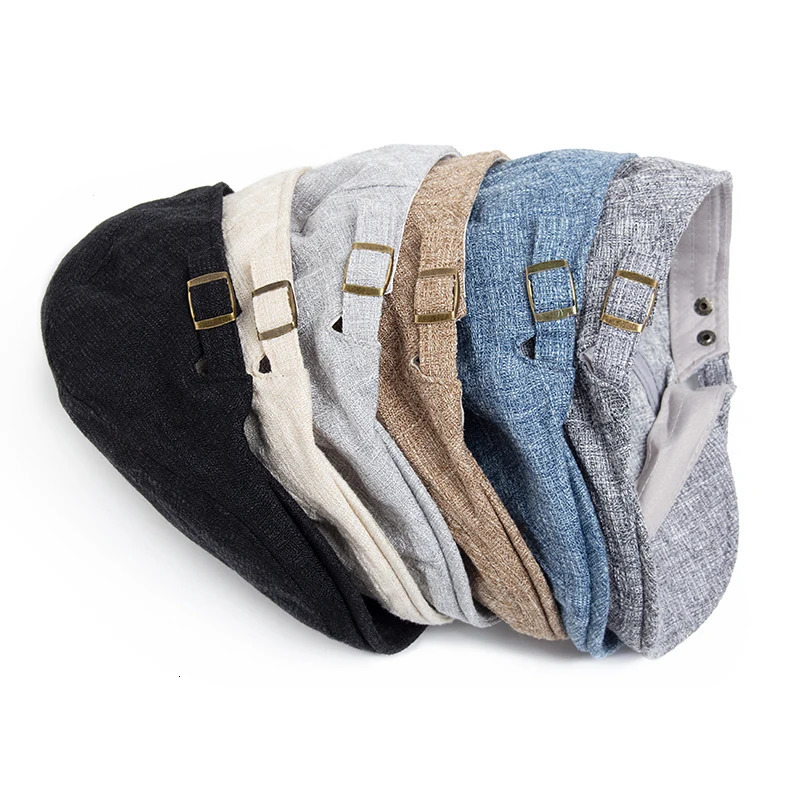 Summer Thin Double Breasted Beret Fashion Men Vintage Visor Flat Cap Women Hat Berets For Casual Unisex Boina 250729