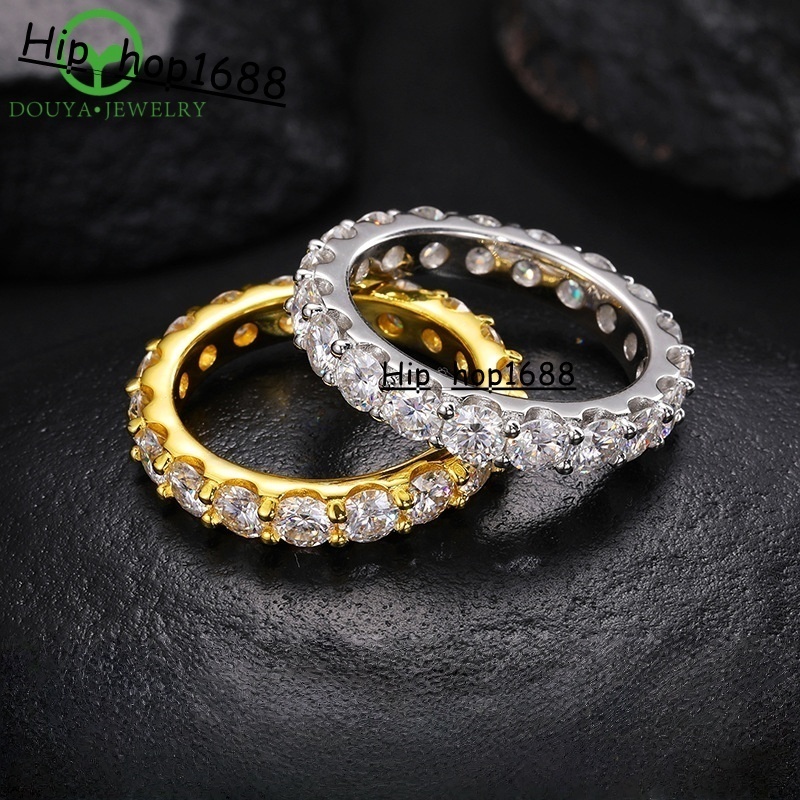 Exquisite Womens Fashion Jewelry Rings Elegant 925 Silver 14k Gold Moissanite Ring for Party Formal Events