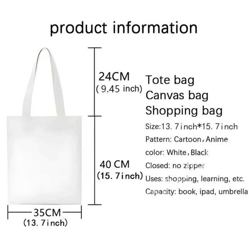 Attack on Titan Shopping Bag Handbag Shingeki no Kyojin Shopper Handbag Womens Canvas Shoulder Environmental Large Capacity Bag G250729