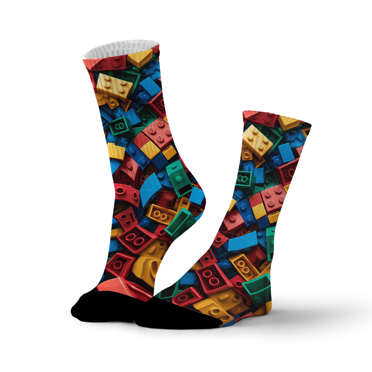 Colorful Building Blocks Pattern Unisex Tube Designer Sock C111