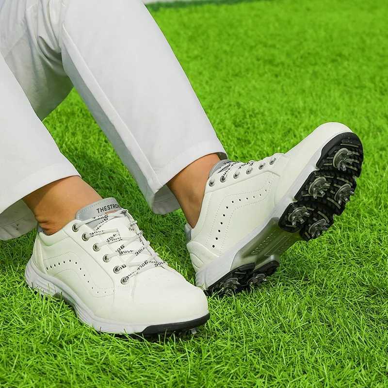 Waterproof Golf Shoes Wen Spikes Golf Sneakers Gym Walking Shoes With Spikes Cfortable Training Golfing Spiked Shoes Leather Y250731