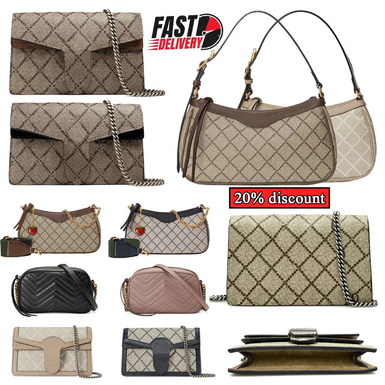 Designer Bag Shoulder Bag Fashion Bag High Quality Women's Luxury Classic Snake Wallet Chain Stitched Crossbody Leather Hobo Underarm Bag Mini Designer Purse