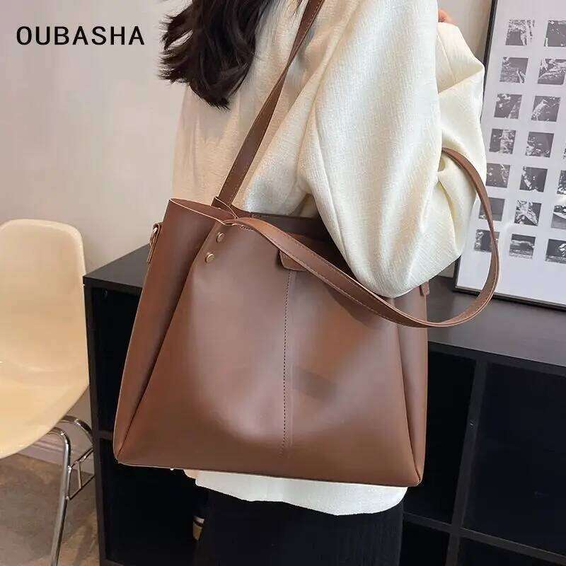 designer bag Casual Large Capacity Commuter Tote Women's Bag Girls Clash Colours Hundreds of Shoulder Bags Ladies Handbag PU Material