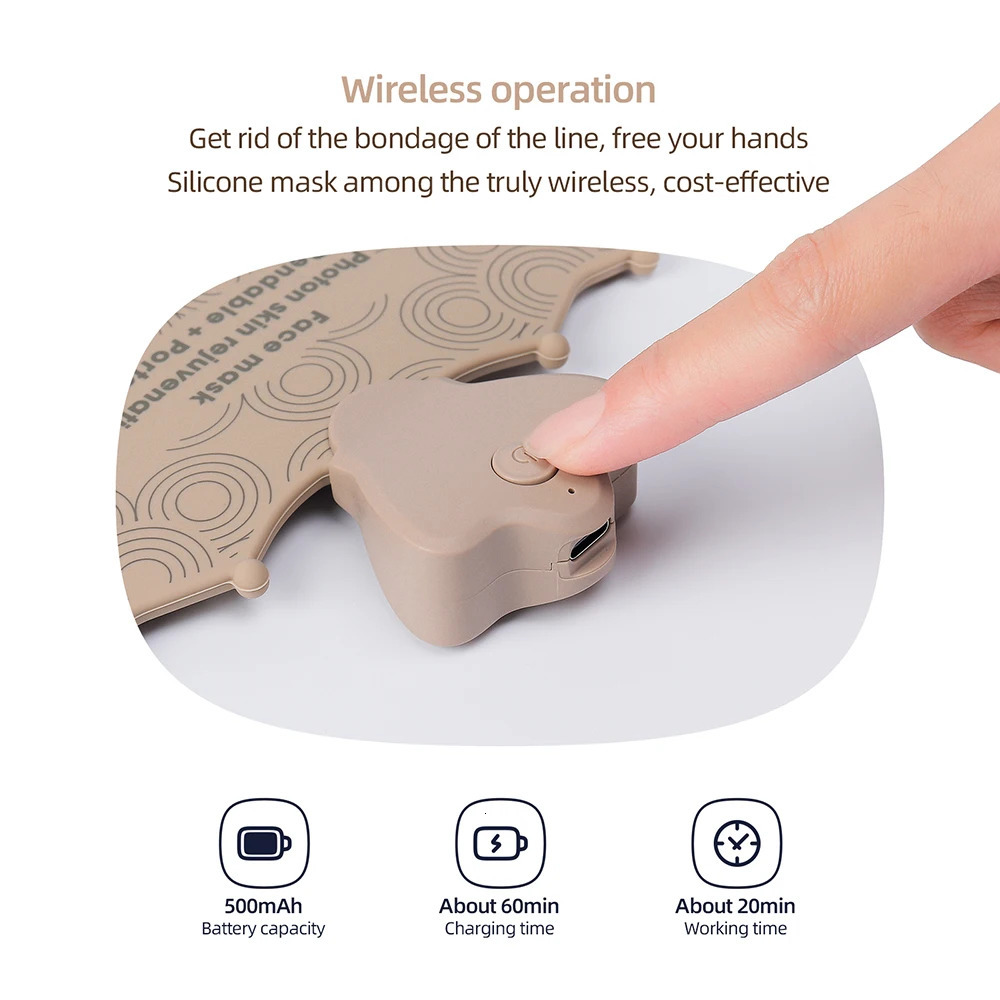 7 Colors Pon Silicone Face LED Mask 3D Beauty Mask Red Light Skin Care Skin Wireless Use 250729