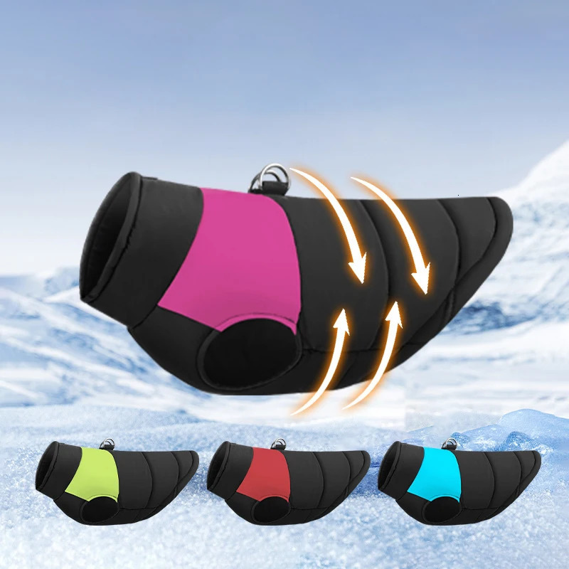 Pet Waterproof Warm Large Dog Vest Cat Puppy Ski Coats Padded Winter Warm Dog Clothes Waterproof Pet Vest Zipper Jacket 250729