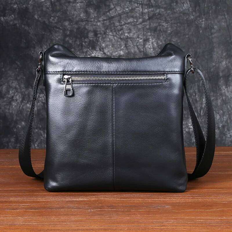 Crossbody Shoulder Cowhide Head Layer Simple Casual Cross Vertical Soft Leather Men's Bag