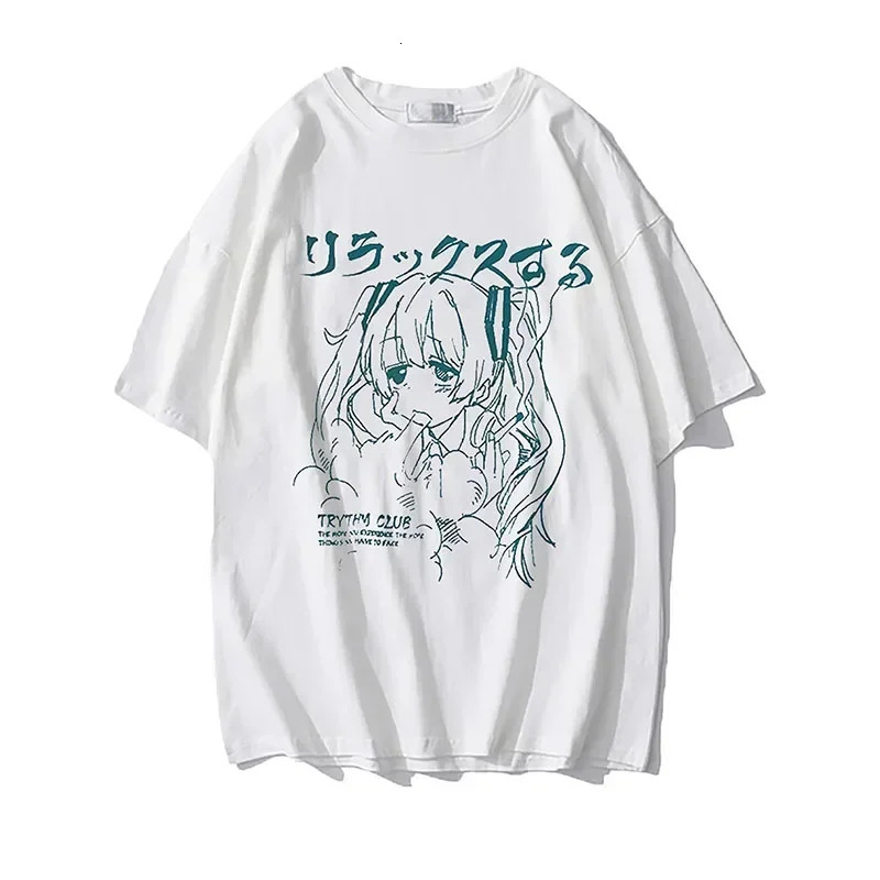 Women Clothing Womens T Shirt Y2k Japanese Harajuku Graphic Kawaii T Shirts Anime Print Oversized T Shirt Plus Size Grunge Top 250724