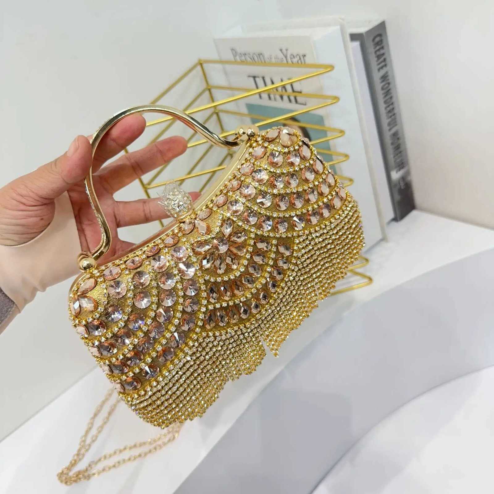 2025 Luxurious Women Banquet Handbags New Diamond-Studded Tassel Evening Bags Femme Wedding Purse Dress Beaded Party Clutch Y250730