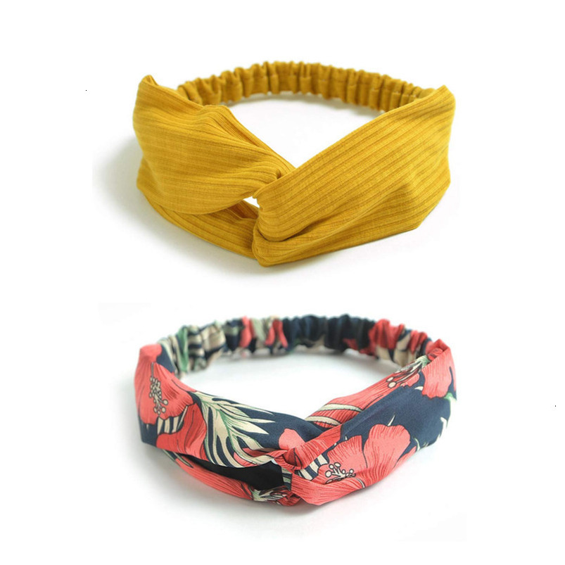 DRESHOW 10 Pack Boho Headbands for Women Girls Criss Cross Elastic Band Twisted Head Wrap Floral Hair Accessories