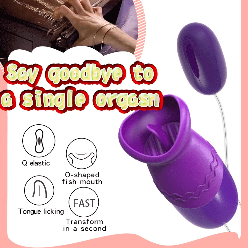 USB Adult Toy Mini Double-Headed Private Part Sex Toy with Strong Shock Tongue Licking Female Masturbator Panty Vibrator USB-T1833