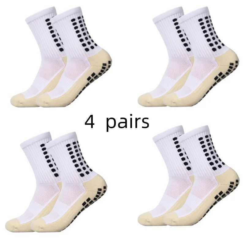 4 pairs of mens soccer socks non-slip grip pad football basketball socks Z250731