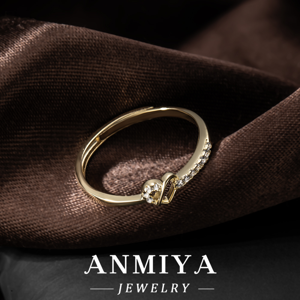 Tender Vintage Link 925 Sterling Silver Ring Romantic Heart Shape Jewelry for Women Valentine's Day Gift