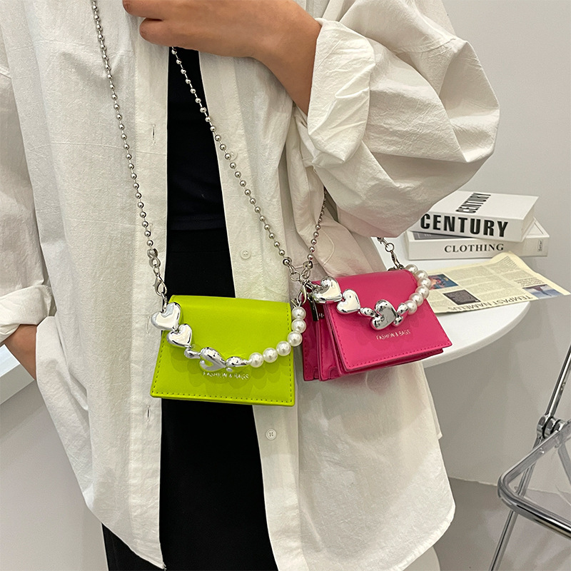INS Personality Heart Mini Handbag Children's Handheld Crossbody Chain Lipstick Coin Small Women's Bag ddmymoon