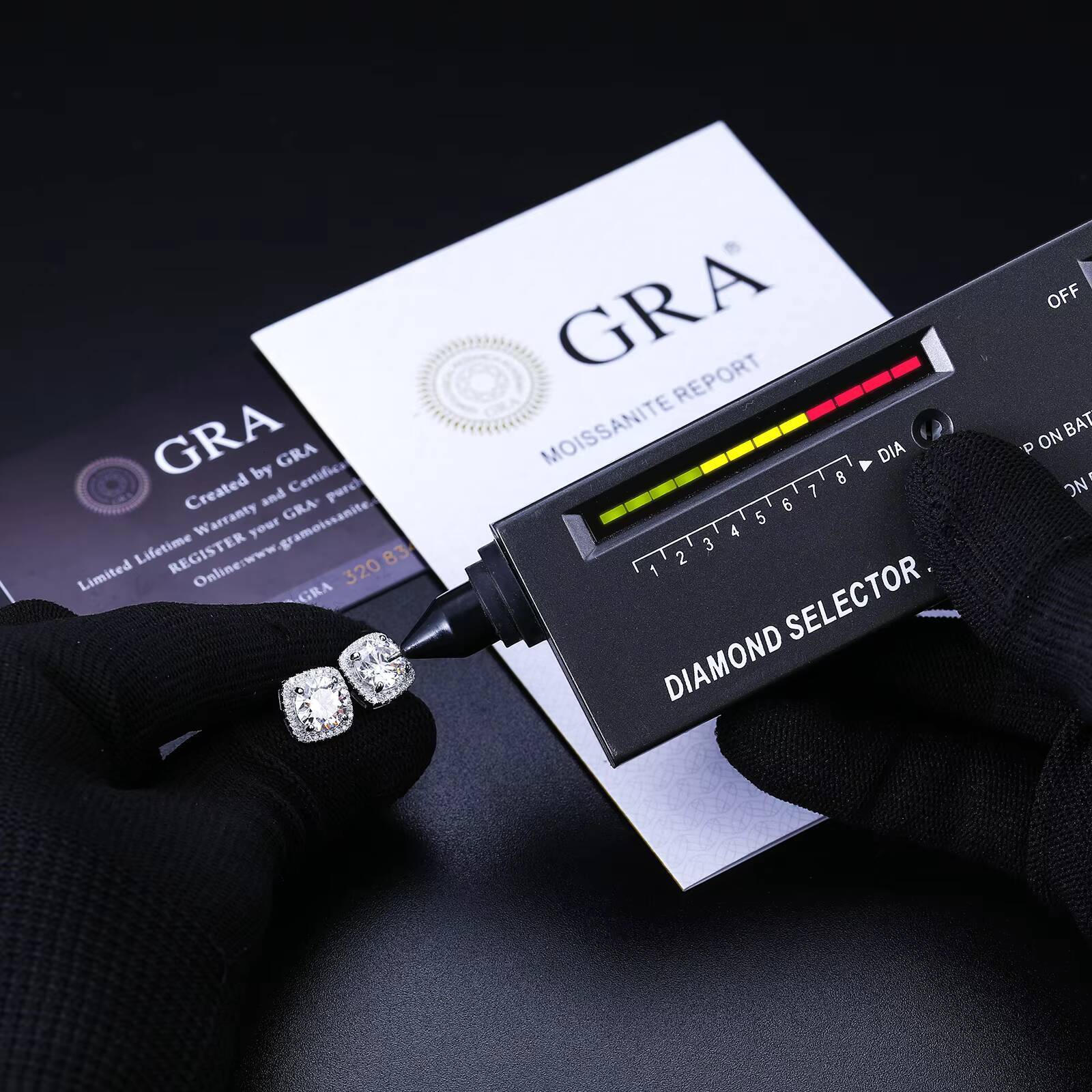 Pass Diamond Tester Moissanite Cube Halo Stud Earrings Luxury 18K White Gold 925 Sterling Silver VVS Mossanite Ear Stud for Men