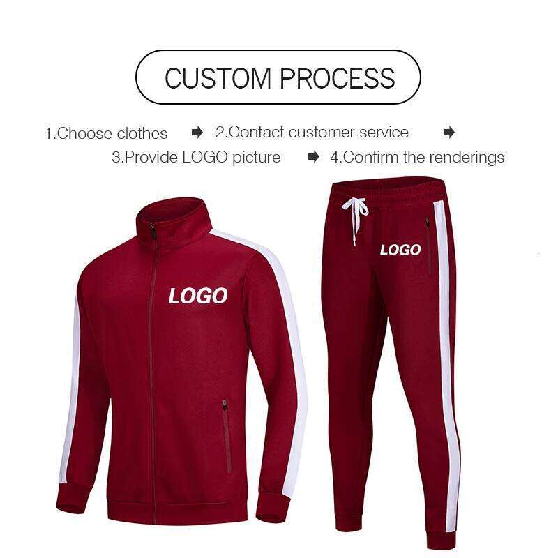Custom Men 2 Piece Football Jersey Sets Customzation Autumn Winter Long Sleeve Soccer Uniform Training Tracksuit for Boys