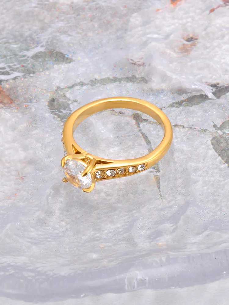 3Mango Stainless Steel Cubic Zirconia Wedding Ring Fashion Jewelry Engagement Finger Ring For Women Bijoux Femme Gift JR23075 y250730