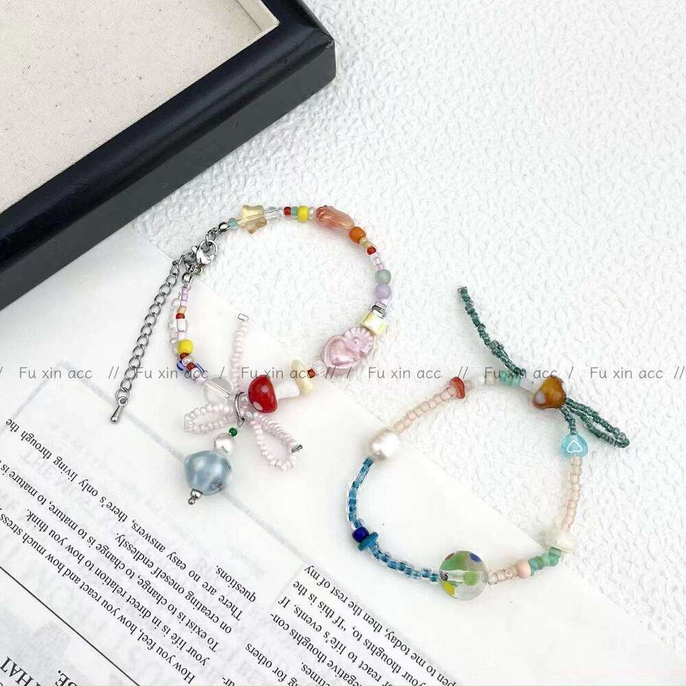 Summer Dopamine Colorful Beaded Unique Design Mushroom Bracelet Sweet Cute Jewelry f27