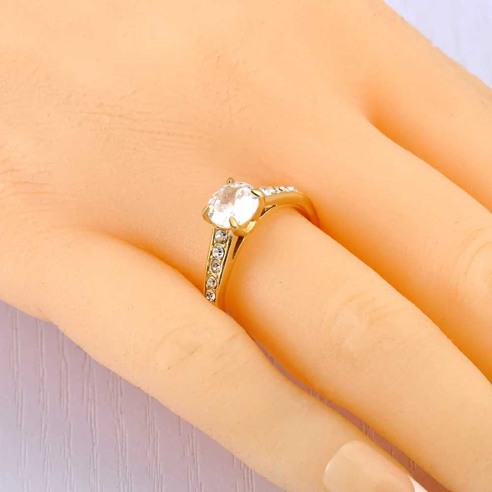 3Mango Stainless Steel Cubic Zirconia Wedding Ring Fashion Jewelry Engagement Finger Ring For Women Bijoux Femme Gift JR23075 y250730