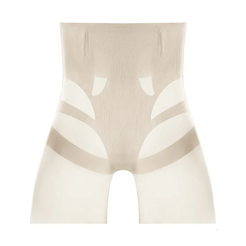 Summer Ultra Thin Ice Silk Shapewear High Waist Belly Slimming Panties Tummy Control Underwear Women Safety Pants Under Skirt 250726
