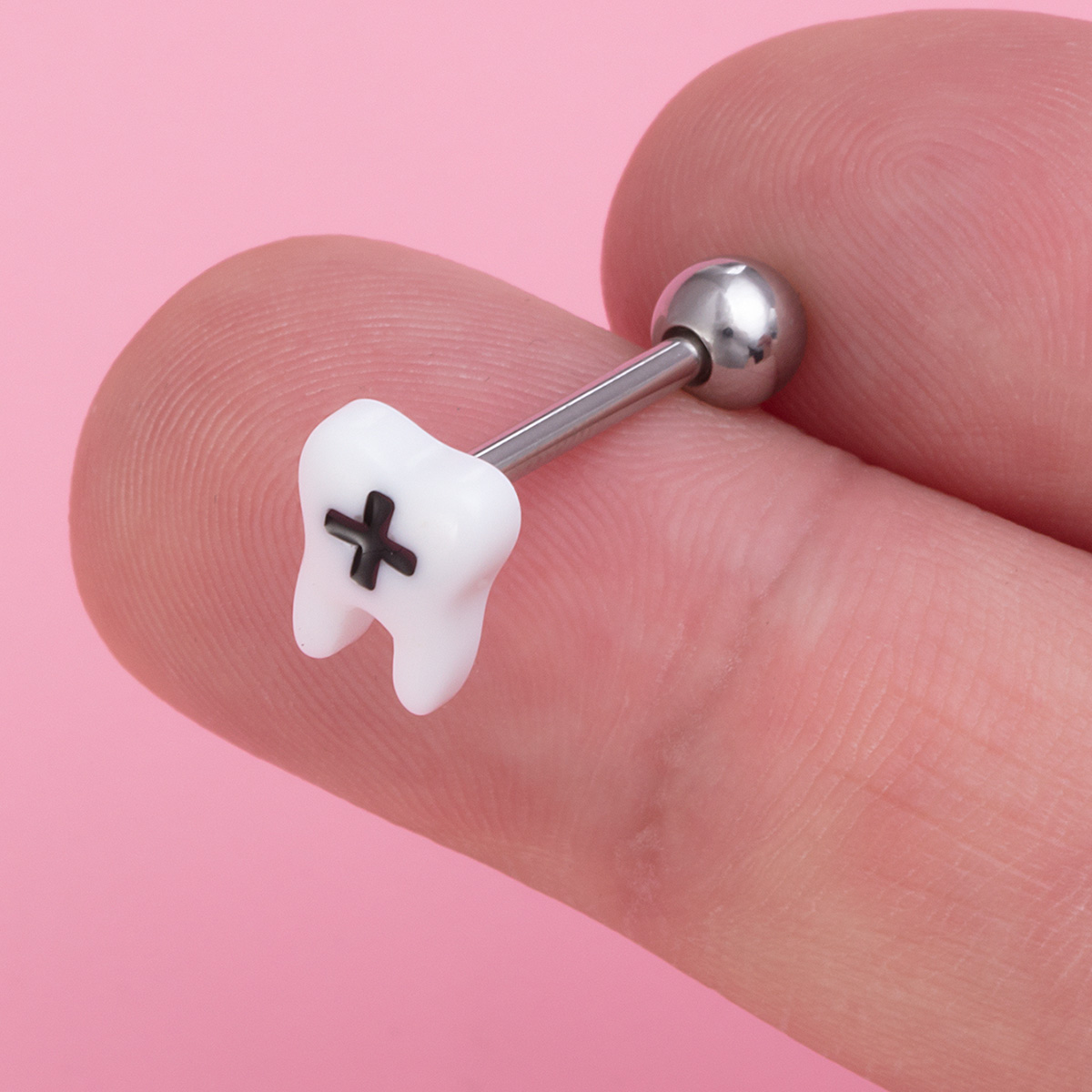 Love stainless steel acrylic cross luminous tongue nail teeth body puncture jewelry wholesale