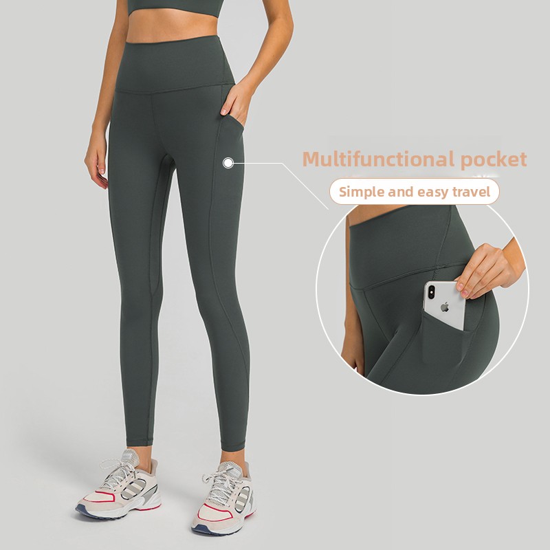 2025 Yoga Suit PLLsh Align Leggings Fleece High Waisted With Side Pocket Multiple For Running Cyclin Pants Autumn and Winter Sportswear