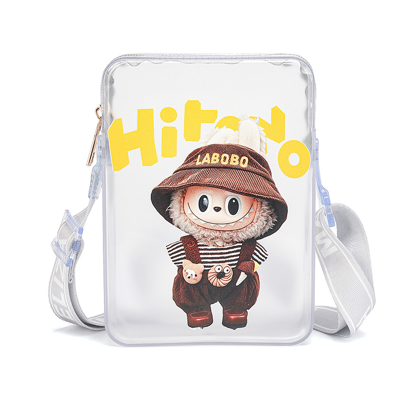 Cross Body Niche Mini Women's Transparent Crossbody Jelly Bag Cute Phone Bag Labubu