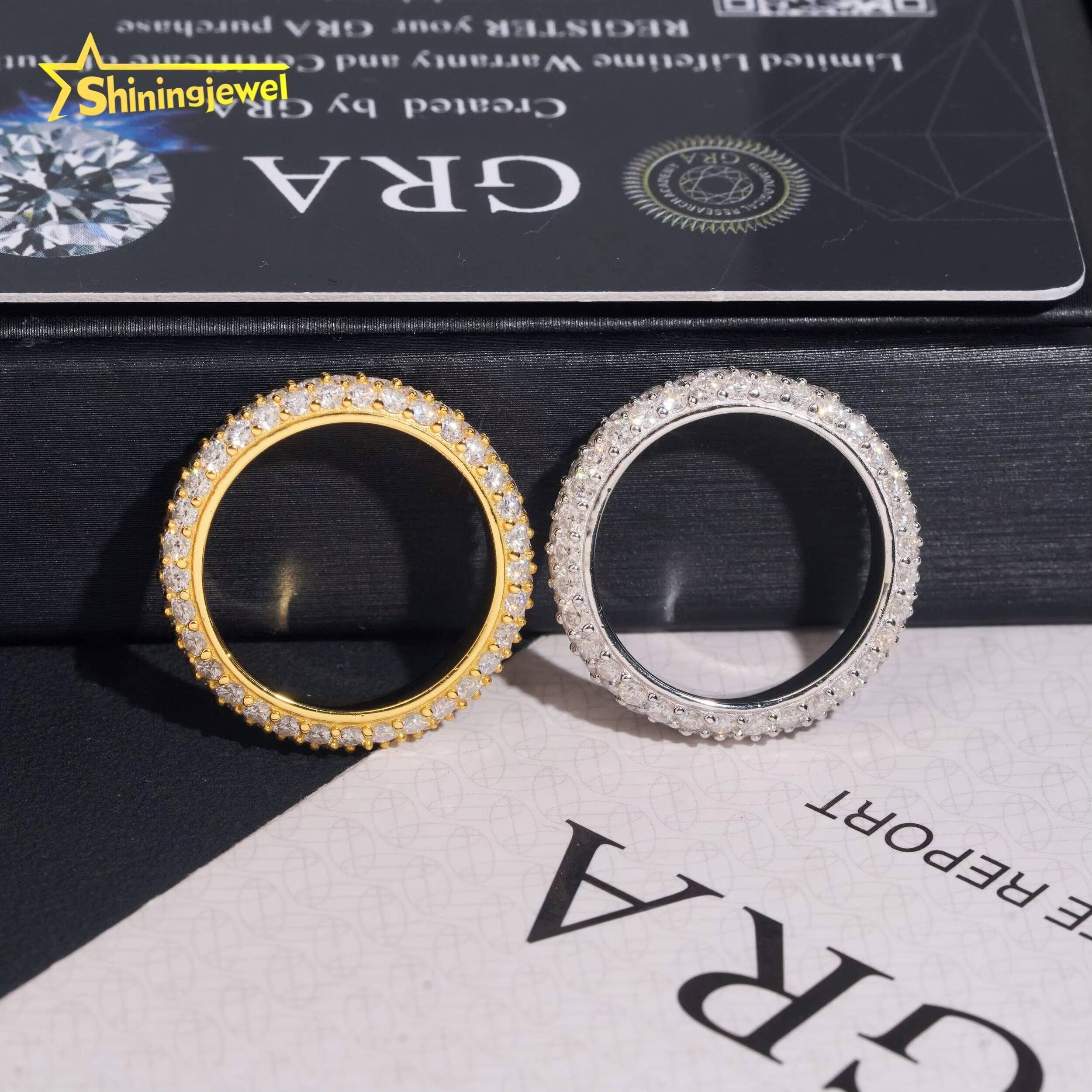 Luxury Silver Jewelry Moissanite Eternity Band Diamond Engagement Ring Wedding Rings 925 Sterling Sliver Jewelry